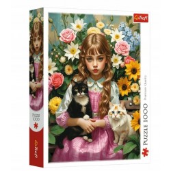 TREFL 10976 Puzzle 1000 Dziewczynka z  kotami