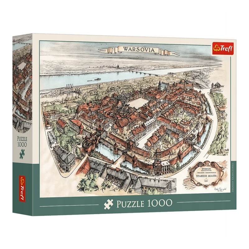 TREFL 12206 Puzzle 1000 Warszawa-Projekt rekonstrukcji Starego Miasta 1951