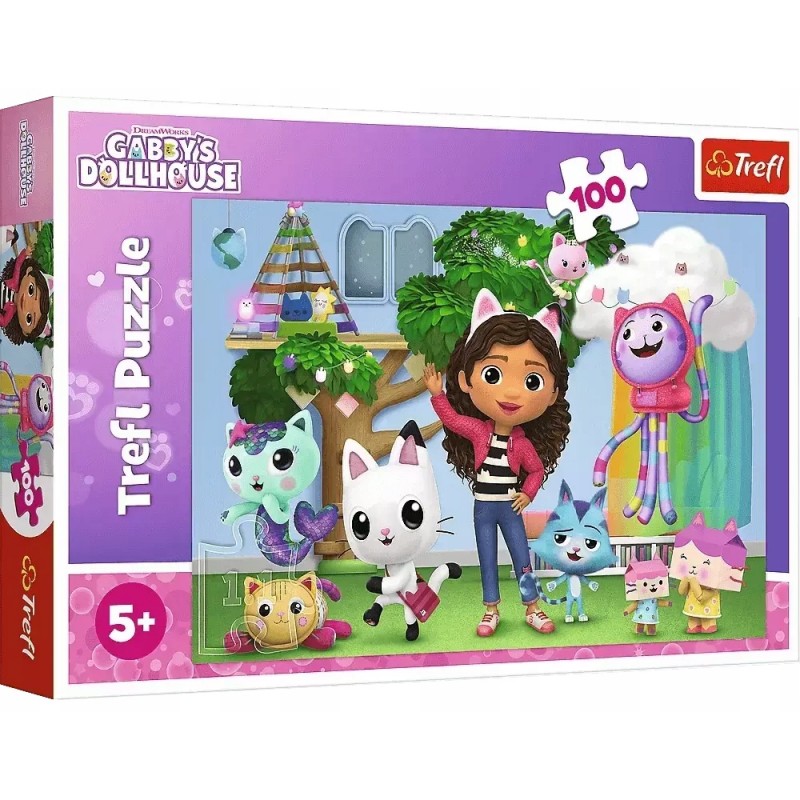 TREFL 16464 Puzzle 100 Koci Domek Gabi