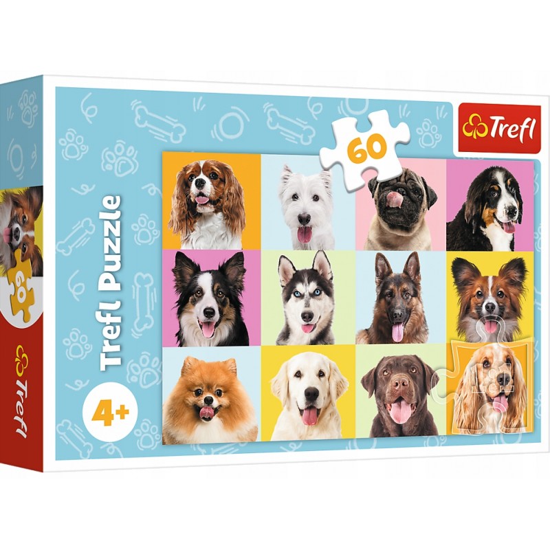 TREFL 17374 Puzzle 60 Słodkie psiaki