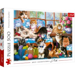 TREFL 37425 Puzzle 500 Kocia rodzina