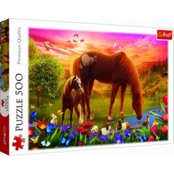 TREFL 37451 Puzzle 500 Konie na łące