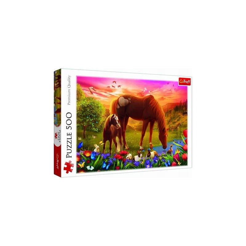 TREFL 37451 Puzzle 500 Konie na łące