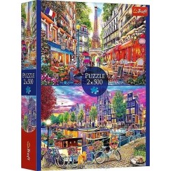 TREFL 37496 Puzzle 2x500 Europejskie stolice