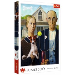 TREFL 37526 Puzzle 500 American Gothic: Psia edycja