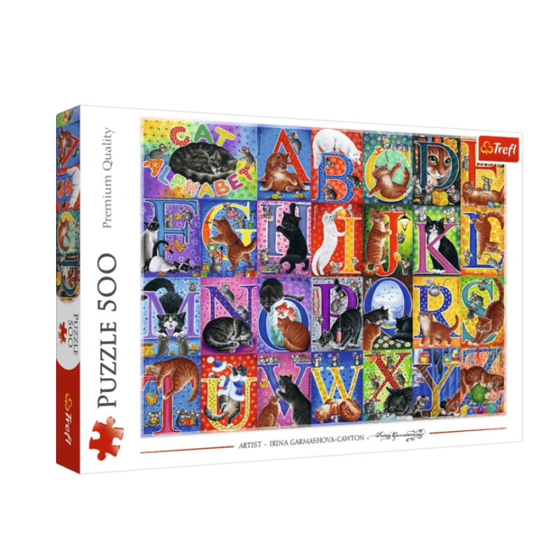 TREFL 37527 Puzzle 500 Koci alfabet