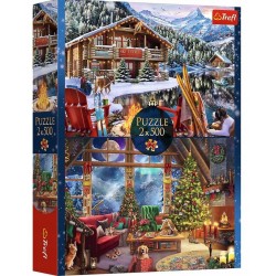 TREFL 37540 Puzzle 2x500 XMAS Święta w górach