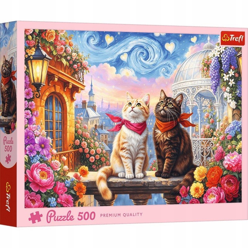 TREFL 37553 Puzzle 500 Zakochane mruczki