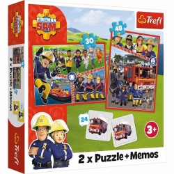 TREFL 93334 Puzzle 2w1 MEMOS Drużyna Strażaka Sama