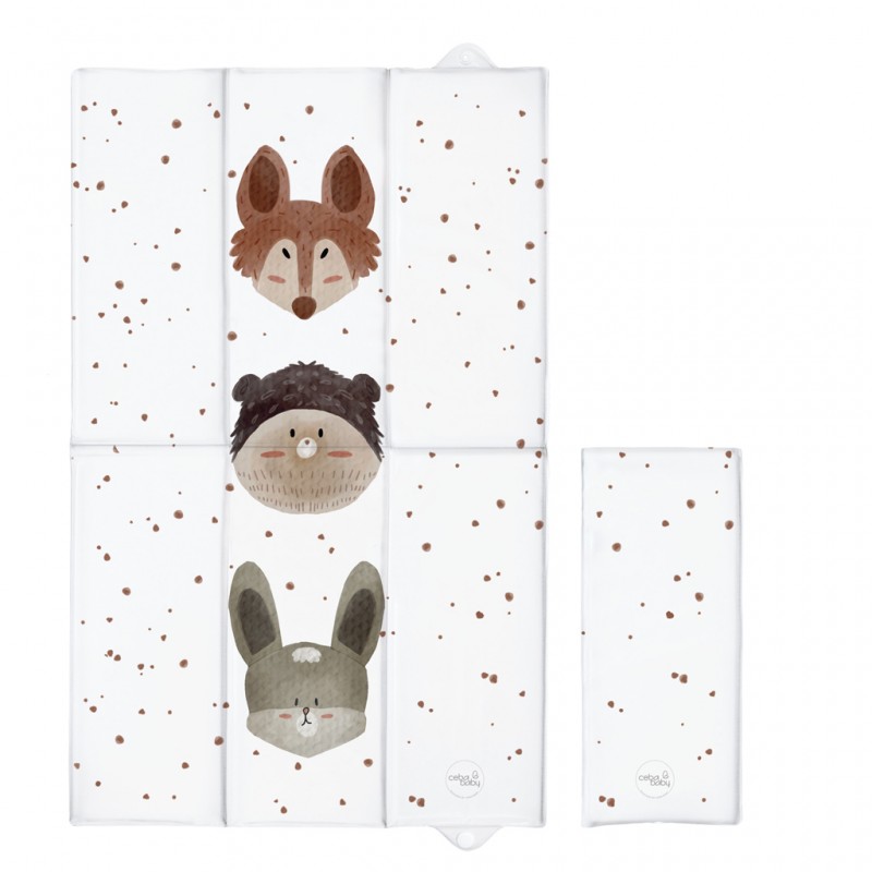 CEBA 307-000-839 Składana mata do przewijania duża 50x80 Basic Cute Animals