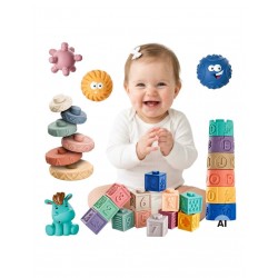WOOPIE BABY 100383 Miękkie klocki sensoryczne zestaw 27