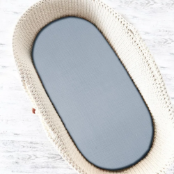 KIECZMERSKI Prześcieradło muślin do wózka / gondolki 80x35 jeans