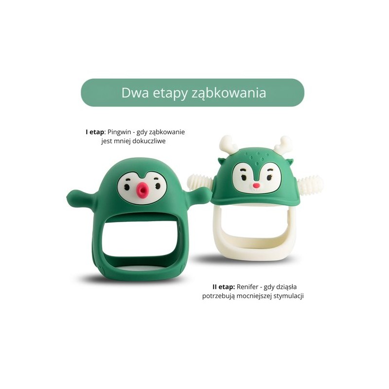 SMILY MIA M12030-12 Gryzak silikonowy Pingwin Pine Green