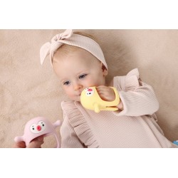 SMILY MIA M12030-15 Gryzak silikonowy Pingwin Buddy Yellow