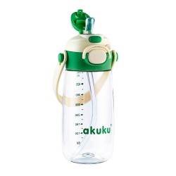 AKUKU A0724 Bidon ze słomką szkolny zielony 480ml