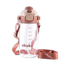 AKUKU A0726 Bidon ze słomką szkolny mocha 480 ml
