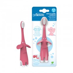 Dr.Browns HG013 Szczoteczka do zębów dla niemowląt i małych dzieci Słoń różowa