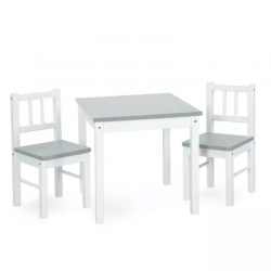 KLUPŚ Stolik+dwa krzesła JOY biały-szary