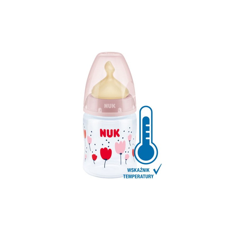 NUK 743876 Butelka FC+ PP 150 ml z wskaźnikiem temperatury smoczek lateksowy 0-6 m-cy M +smoczek boy 6-18 gratis