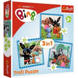 TREFL 34851 Puzzle 3w1 Zabawy z Przyjaciółmi Bing 3+