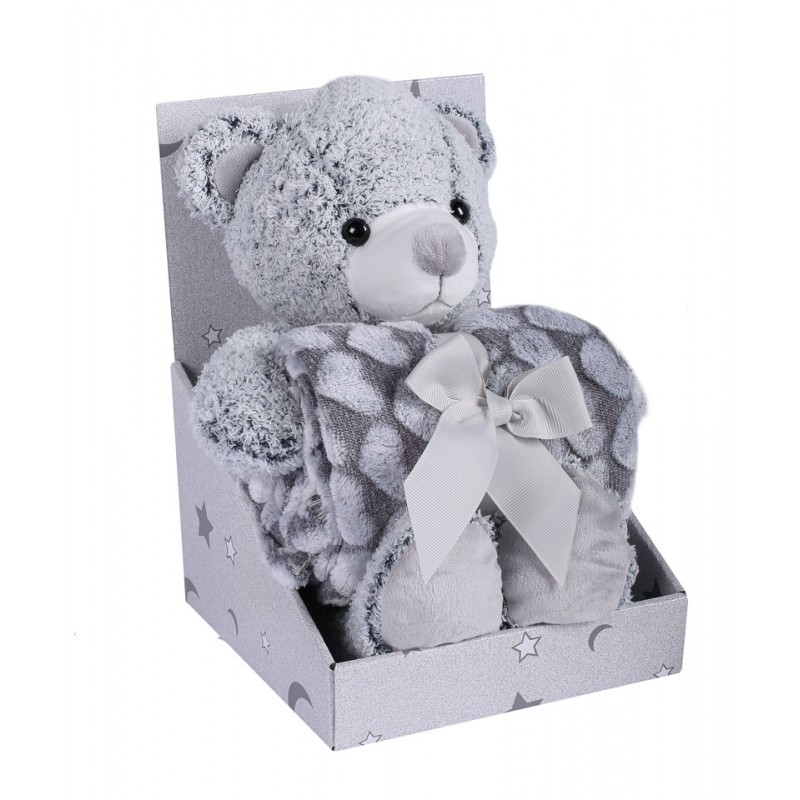 EASY CARE 562 Kocyk + pluszak GREY BEAR