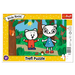 TREFL 31387 Puzzle ramkowe 15 el. Kici Kocia w lesie