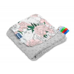 LEKKI KOCYK MINKY 75 x 100 SZARY KWIATY