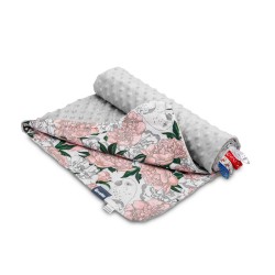 LEKKI KOCYK MINKY 75 x 100 SZARY KWIATY