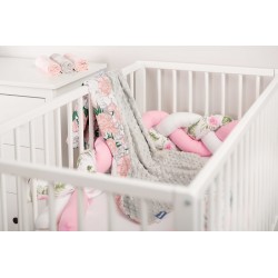 LEKKI KOCYK MINKY 75 x 100 SZARY KWIATY