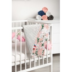 LEKKI KOCYK MINKY 75 x 100 SZARY KWIATY