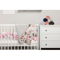 LEKKI KOCYK MINKY 75 x 100 SZARY KWIATY