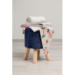 LEKKI KOCYK MINKY 75 x 100 SZARY KWIATY