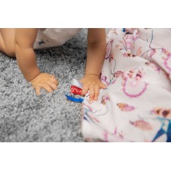 LEKKI KOCYK MINKY 75 x 100 SZARY KWIATY