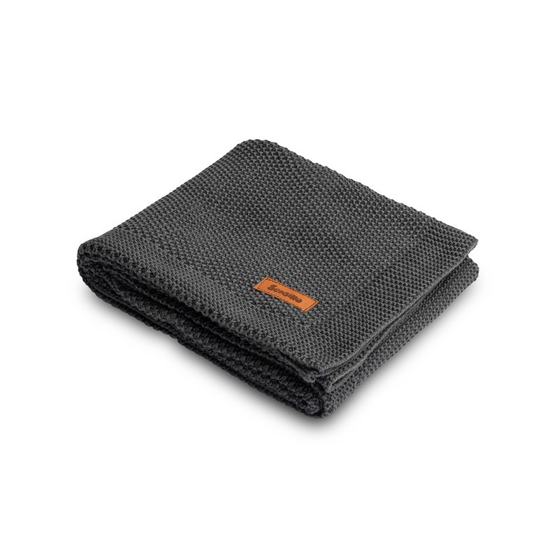 KOC DZIERGANY BAWEŁNA GRAFITOWY 100 X 80