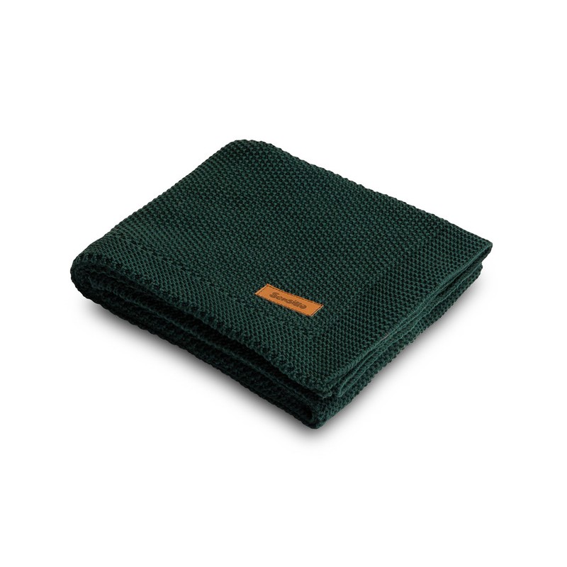 KOC DZIERGANY BAWEŁNA CIEMNOZIELONY 100 X 80