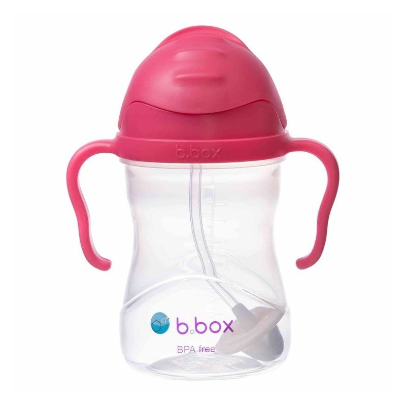 B.BOX BB0050 Bidon ze słomką 240 ml malinowy