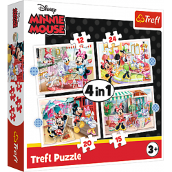 TREFL 34355 Puzzle 4w1 Minnie z przyjaciółmi