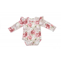 BABY 01192 Body niemowlęce dł rękaw Peonie 68/74