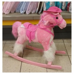 Koń na biegunach różowy