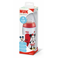 NUK 741019 Butelka FC+ PP 300ml ze wskaźnikiem temperatury DISNEY MYSZKA MIKI smoczek silikonowy M 6-18