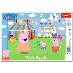 TREFL 31276 Puzzle 15 Ramkowe - W wesołym miasteczku/Peppa