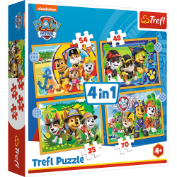 TREFL 34395 Puzzle 4w1 Wakacyjny Psi Patrol