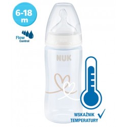 NUK 741103 Butelka FC+ 300 ml ze wskaźnikiem temperatury smoczek sil. 6-18 m FLOW CONTROL