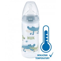 NUK 741103 Butelka FC+ 300 ml ze wskaźnikiem temperatury smoczek sil. 6-18 m FLOW CONTROL