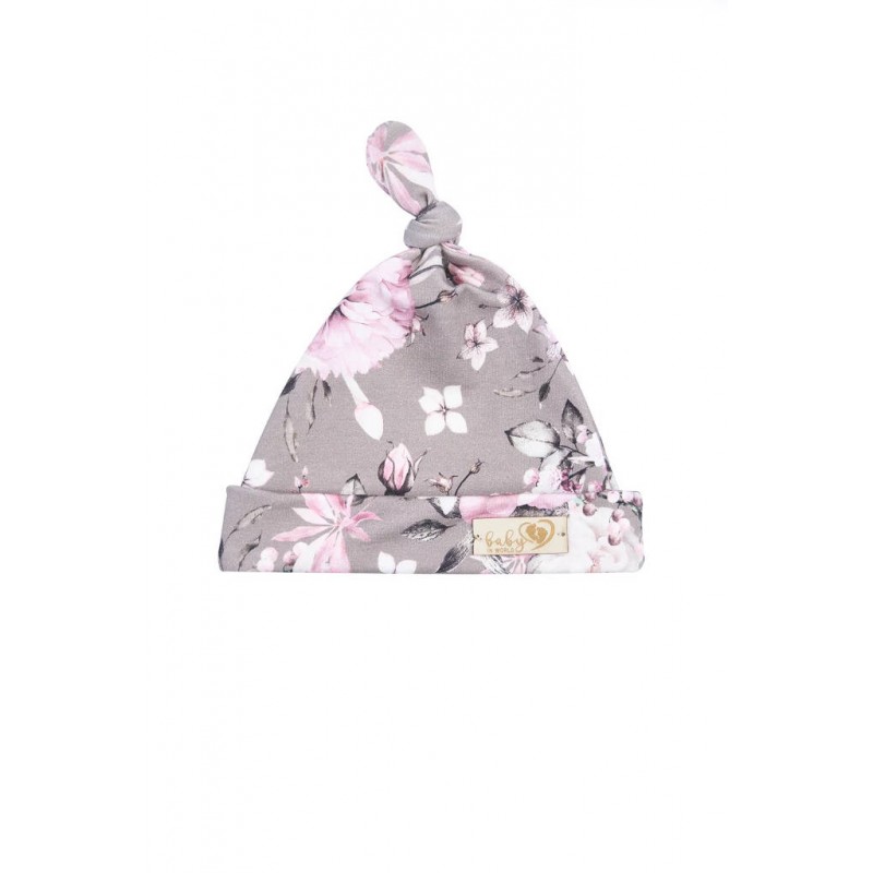 BABY 01312 Czapka niemowlęca Smerfetka Grey Rose 3-6 m