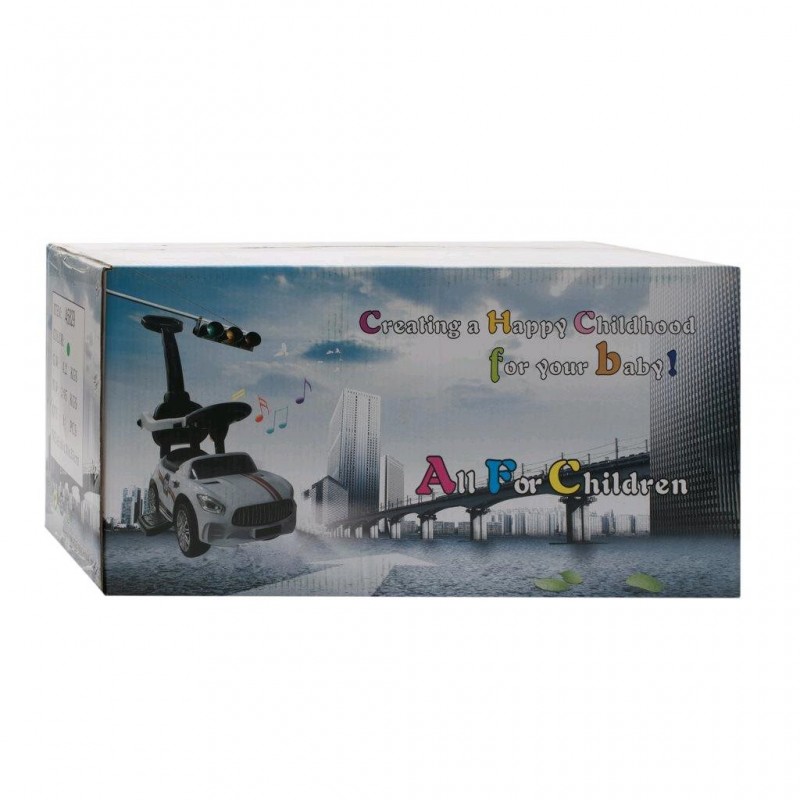 BABY MIX 45828 Dziecięcy jeżdzik z dżwiękiem i rączką RACER czarny