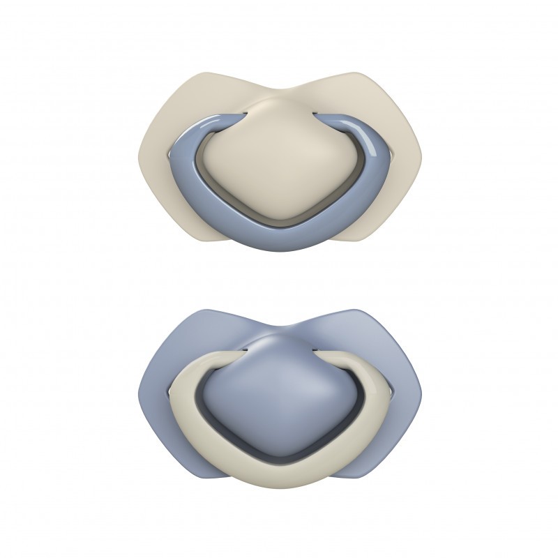 CANPOL 22/656 Smoczek uspokajający silikonowy symetryczny 6-18m-cy Pure Color niebieski