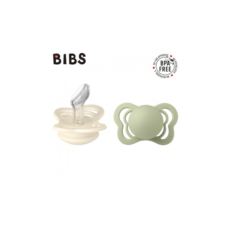 BIBS 1710309 Smoczek uspokajający COUTURE IVORY & SAGE M 2-pak