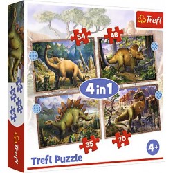 TREFL 34383 Puzzle 4w1 Ciekawe dinozaury