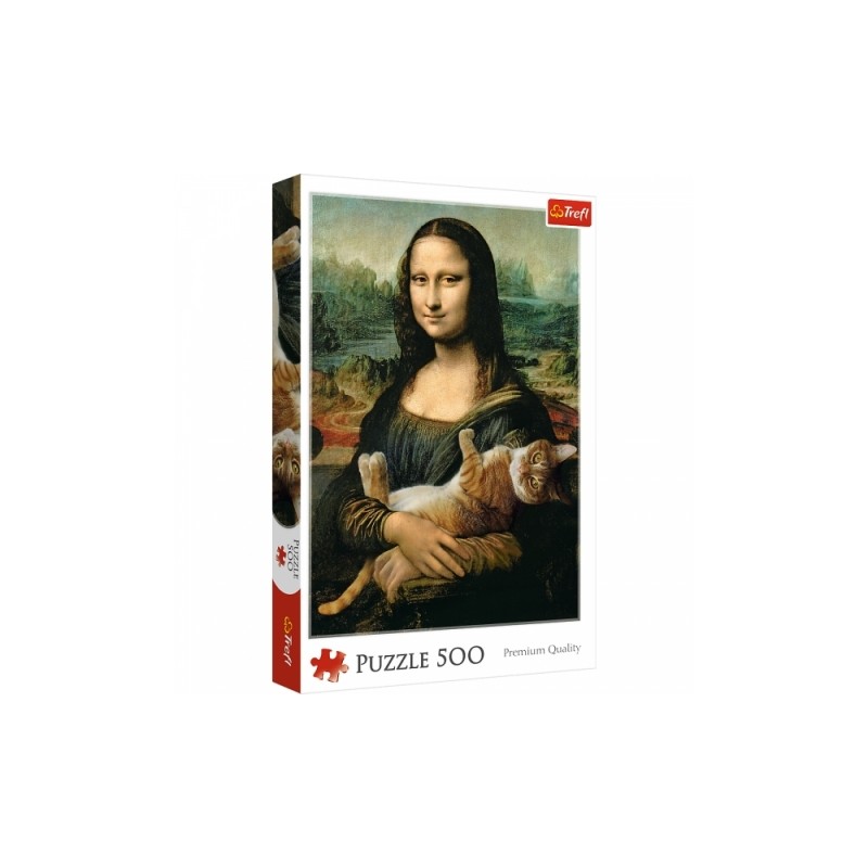 TREFL 37294 Puzzle 500 Mona Lisa i kot Mruczek